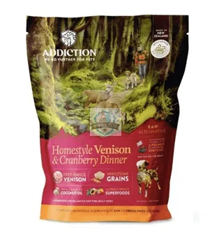 Addiction Homestyle Venison & Cranberry Dinner Raw Dehydrated Dog Food