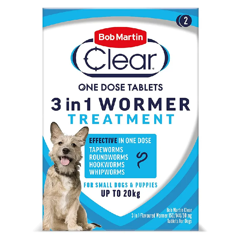 Bob Martin Clear 3 in 1 Wormer Tablets for Dogs