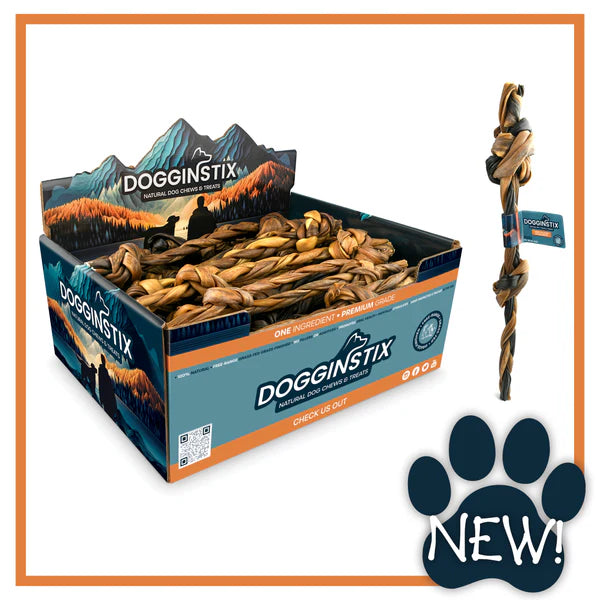 DOGGINSTIX Bully Sticks Lamb Collagen Double Knot