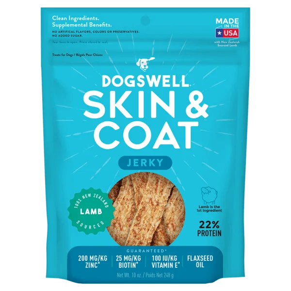 DOGSWELL Skin & Coat GF Jerky Lamb 10oz*