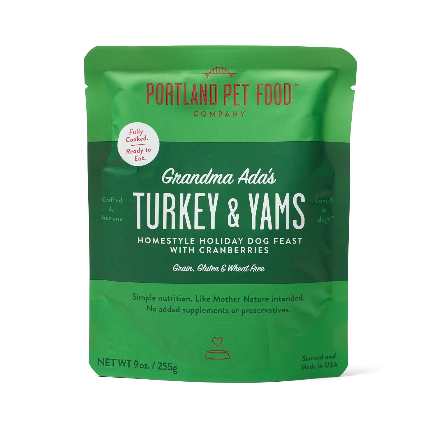 Portland Pet Food Grandma Ada's Turkey & Yams Wet Dog Food - 9-oz