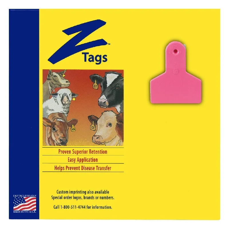 Z Tags 1 piece small animal blank (Pink) 50 pack