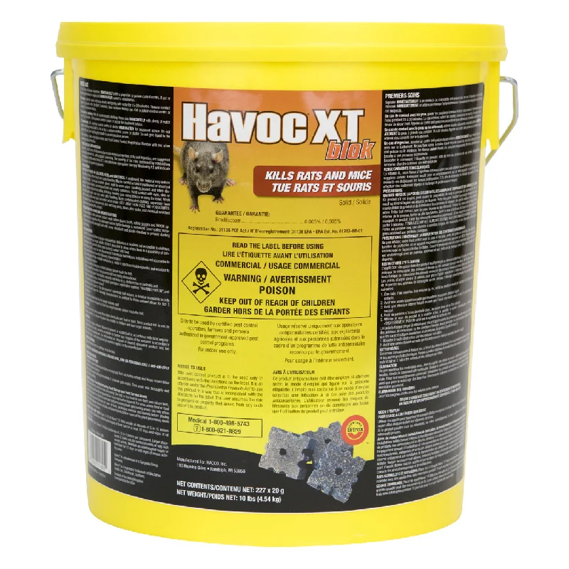 Havoc-XT Blok Rodent control blocks brodifacoum 0.005% (Pail of 270x20g)