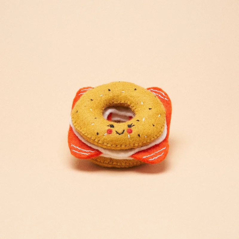 Bagel Squeaker Toy: Brown