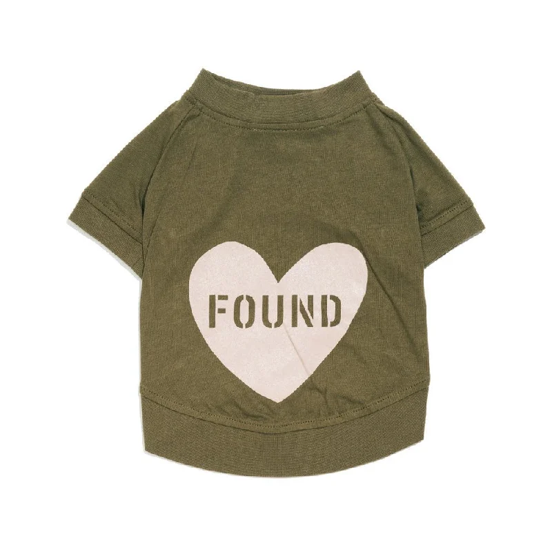 Found My Animal Big Full Heart Animal T-Shirt, Army + Blush