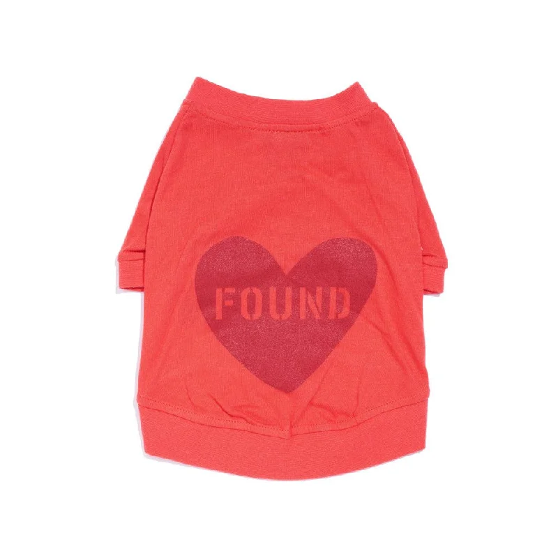 Found My Animal Big Full Heart Animal T-Shirt, Coral Orange + Brick