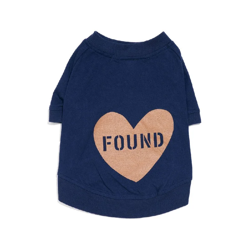 Found My Animal Big Full Heart Animal T-Shirt, Navy Blue + Putty