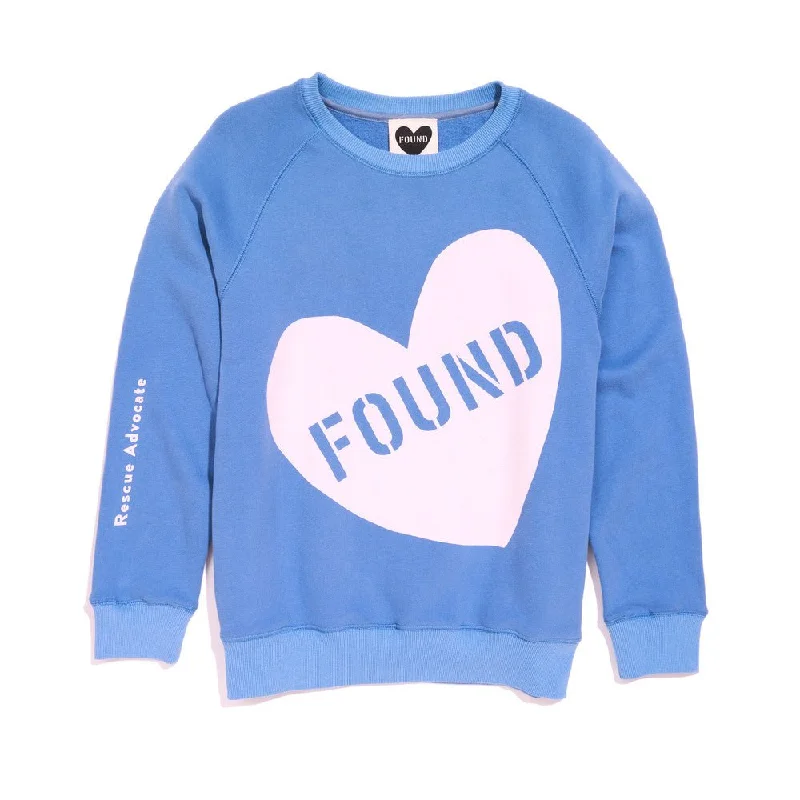 Found My Animal Big Full Heart Sweatshirt, Periwinkle + Light Pink