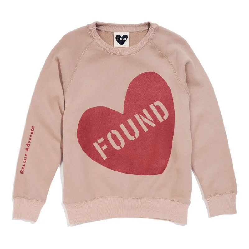 Found My Animal Big Full Heart Sweatshirt, Taupe + Rust