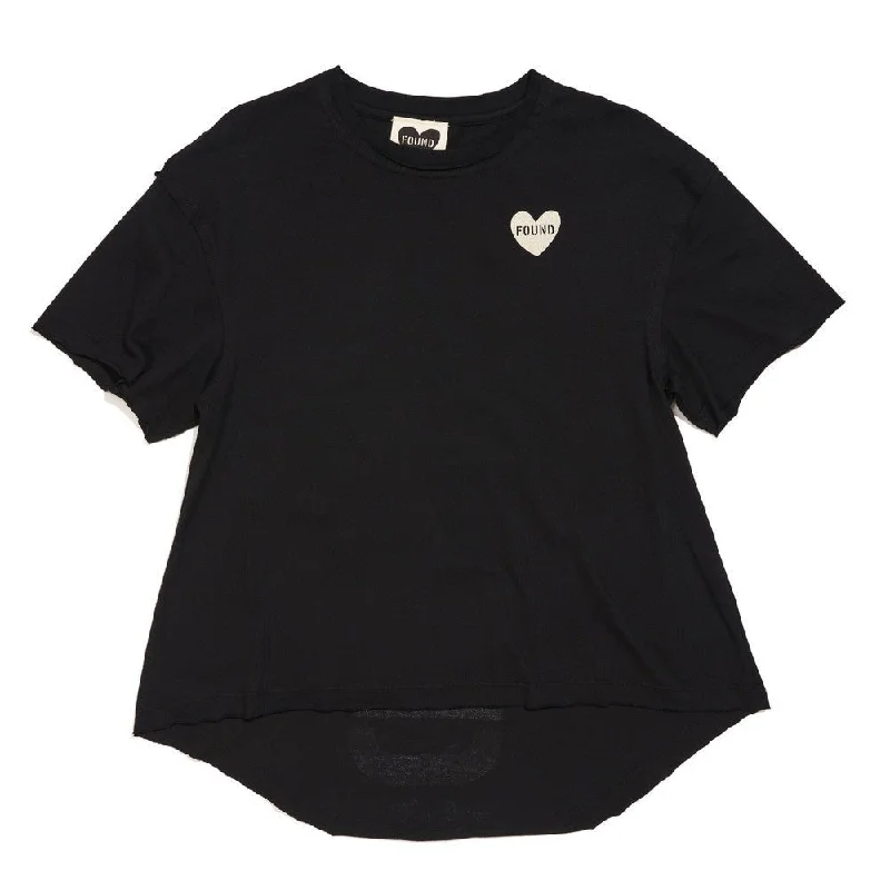 Found My Animal Big Full Heart T-Shirt, Black + Cream