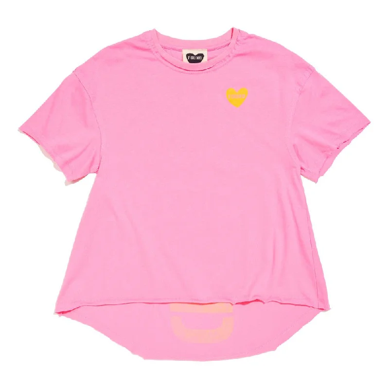 Found My Animal Big Full Heart T-Shirt, Candy Pink + Sunshine Yellow