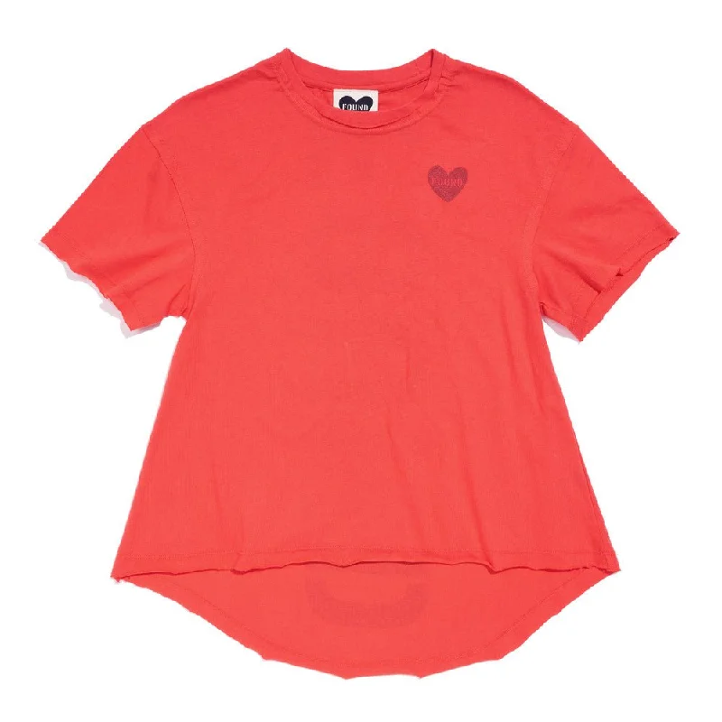 Found My Animal Big Full Heart T-Shirt, Coral Orange + Brick