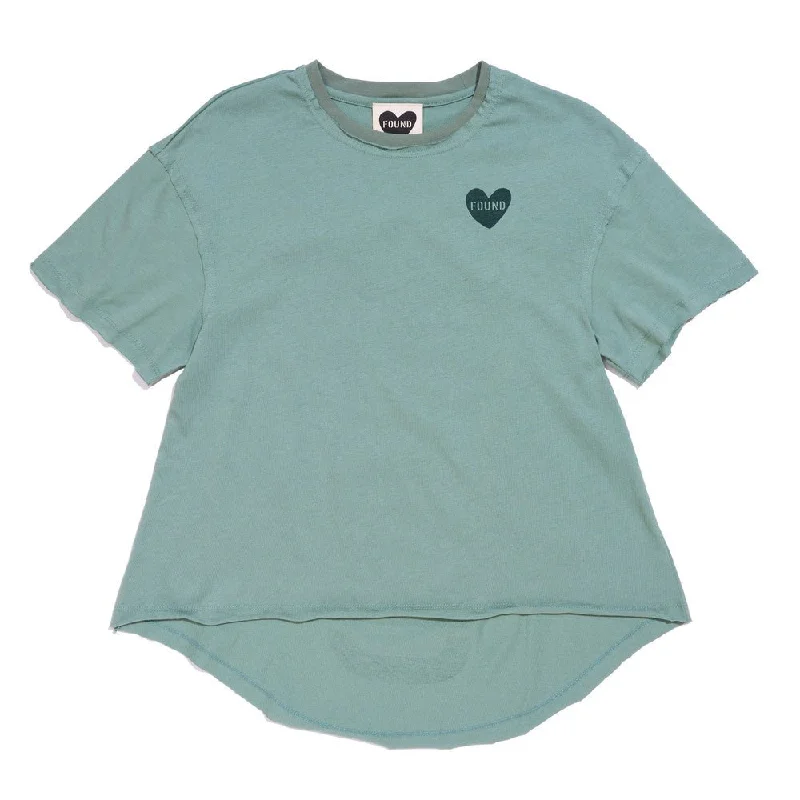 Found My Animal Big Full Heart T-Shirt, Sage + Evergreen