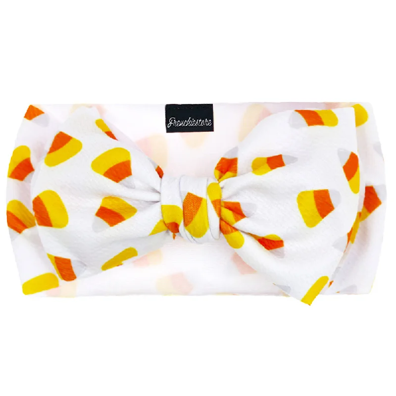 Frenchiestore Pet Head Bow | Candy Corn