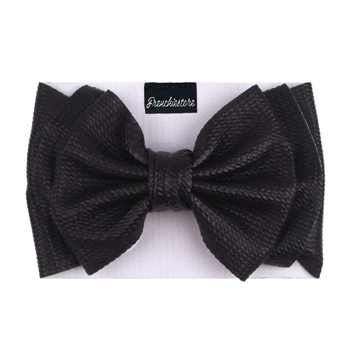 Frenchiestore Pet Head Bow | Metalic Black