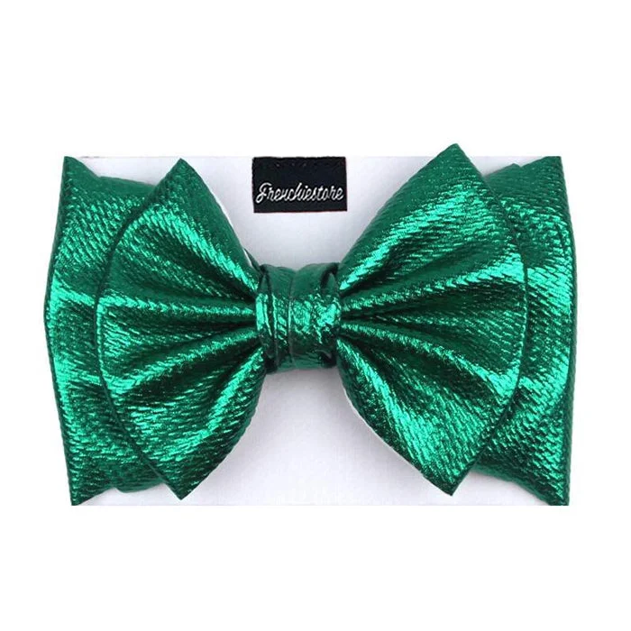 Frenchiestore Pet Head Bow | Metalic Green