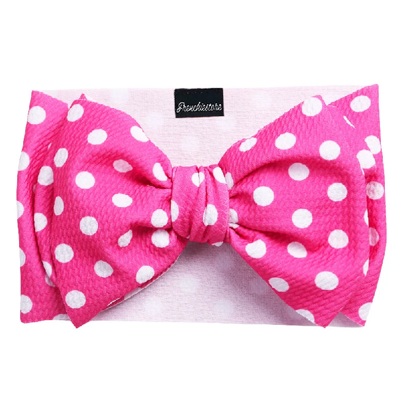 Frenchiestore Pet Head Bow | Pink Polka Dots