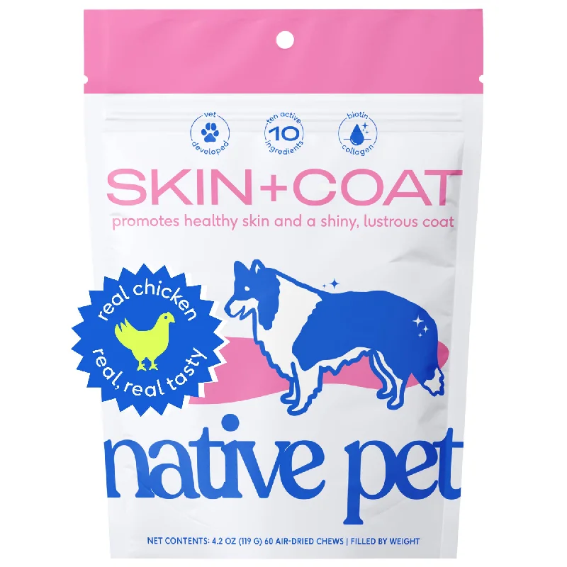 Skin + Coat Chews, Skin & Coat Supplement for Dogs, 60 ct.