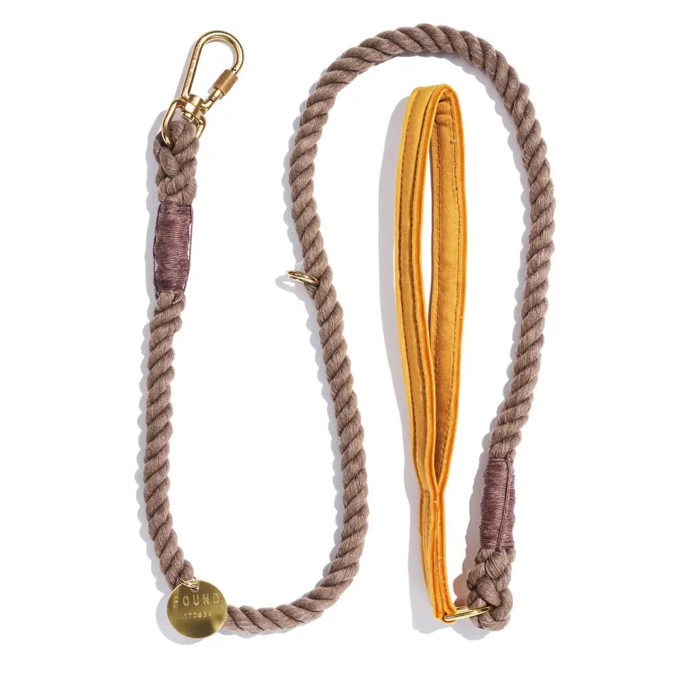 Tangerine Washable Velvet Animal Leash