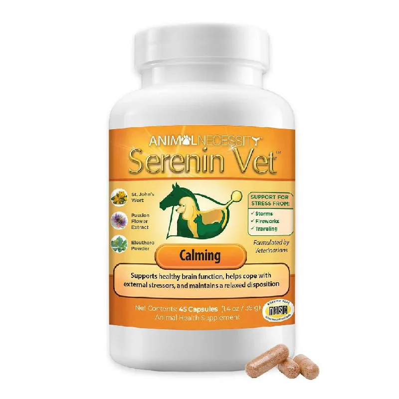 Serenin Vet Calming Supplement for Dogs & Cats (45 Capsules)