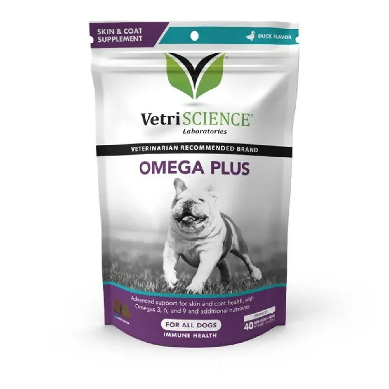 VetriScience Omega Plus Advanced Skin Supplement for Dogs (40 chews)