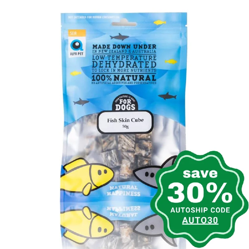 Alfa Pet - Sea Series Dog Treats - Fish Skin Cube - 50G