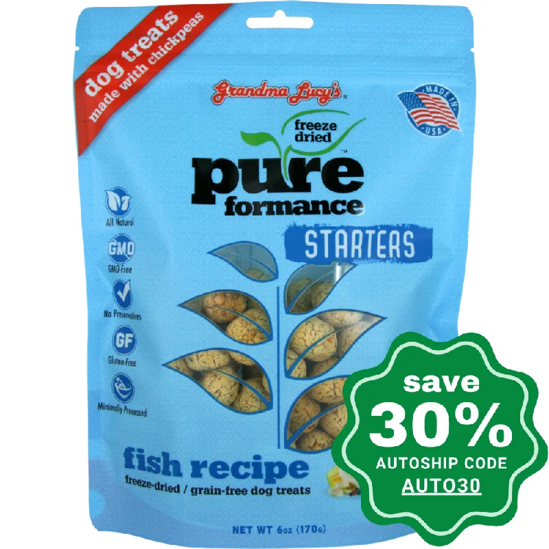 Grandma Lucy's - PureFormace Fish Starters - Freeze Dried Pet Treats for Dogs - 6OZ