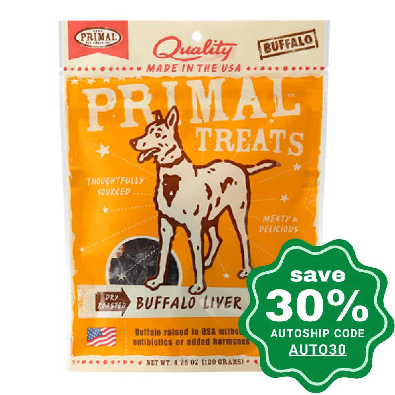 Primal - Treats - Dry Roasted Buffalo Liver Snaps - 4.25OZ