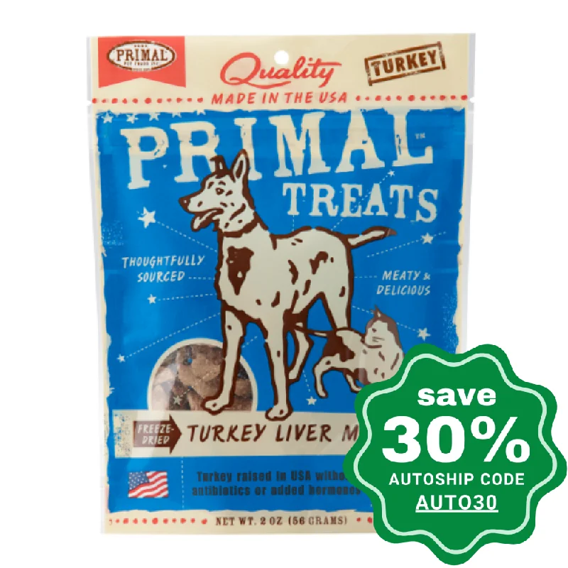 Primal - Treats - Freeze Dried Turkey Liver Munchies - 2OZ