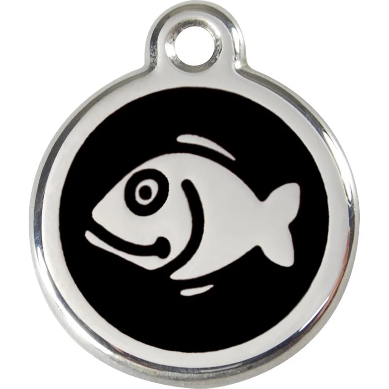 Red Dingo Enamel Cat ID Tags Fish 11 Colours