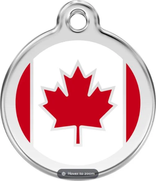 Red Dingo Enamel Dog & Cat ID Tags Canada Flag