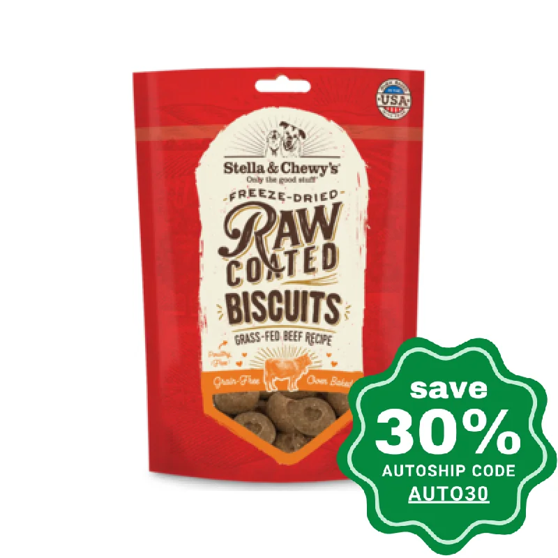 Stella & Chewy's - Dog Treats - Raw Coated Biscuits - Grass-Fed Beef Recipe - 9OZ