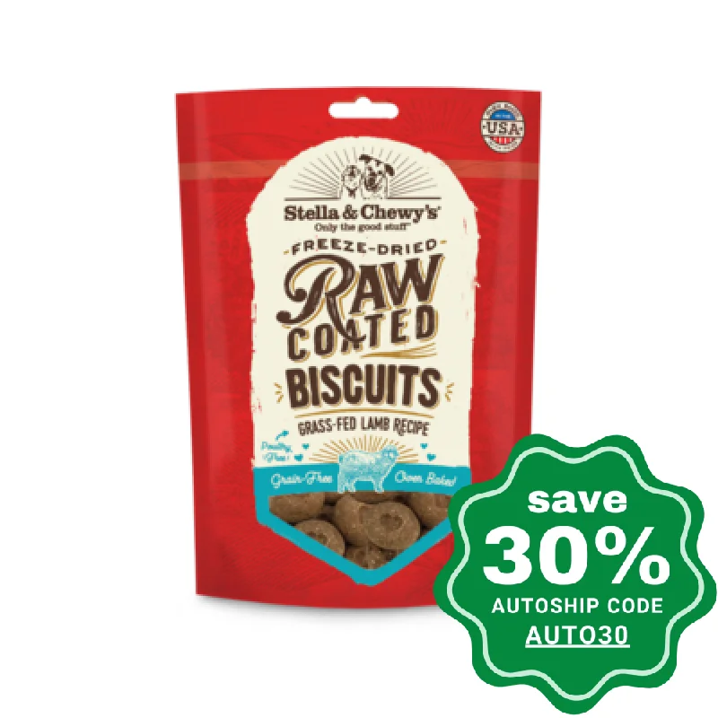 Stella & Chewy's - Dog Treats - Raw Coated Biscuits - Grass-Fed Lamb Recipe - 9OZ