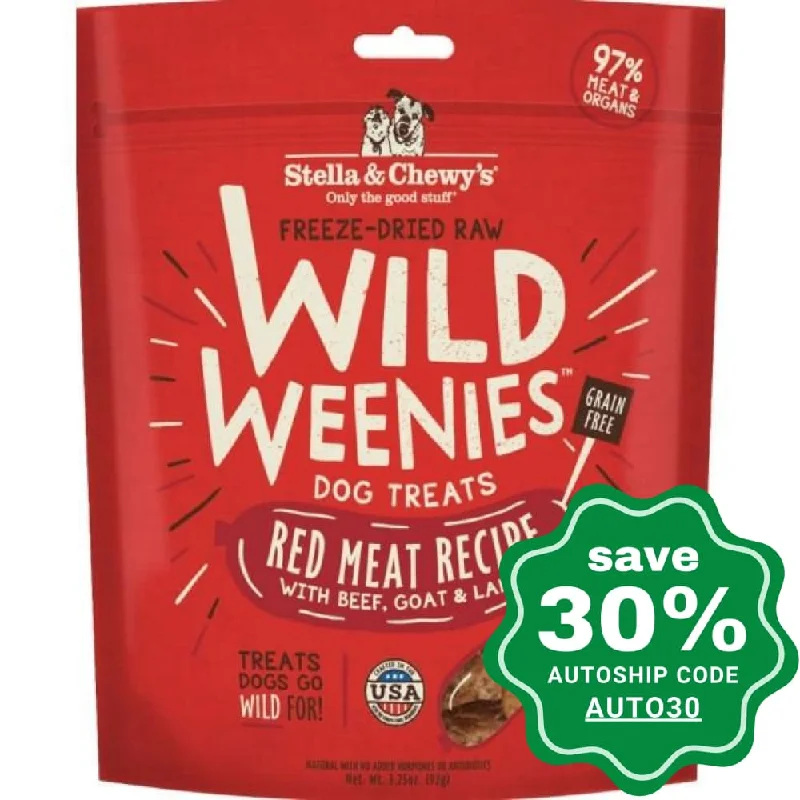 Stella & Chewy's - Freeze Dried Raw Treats For Dogs - Wild Weenies - Red Meat (Beef, Goat, Lamb) - 3.25OZ