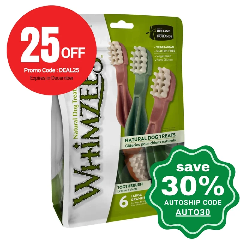 Whimzees - Grain Free Dental Dog Chew - Toothbrush - L - 6PCS - 12.7OZ (EXP:31/12/2024)