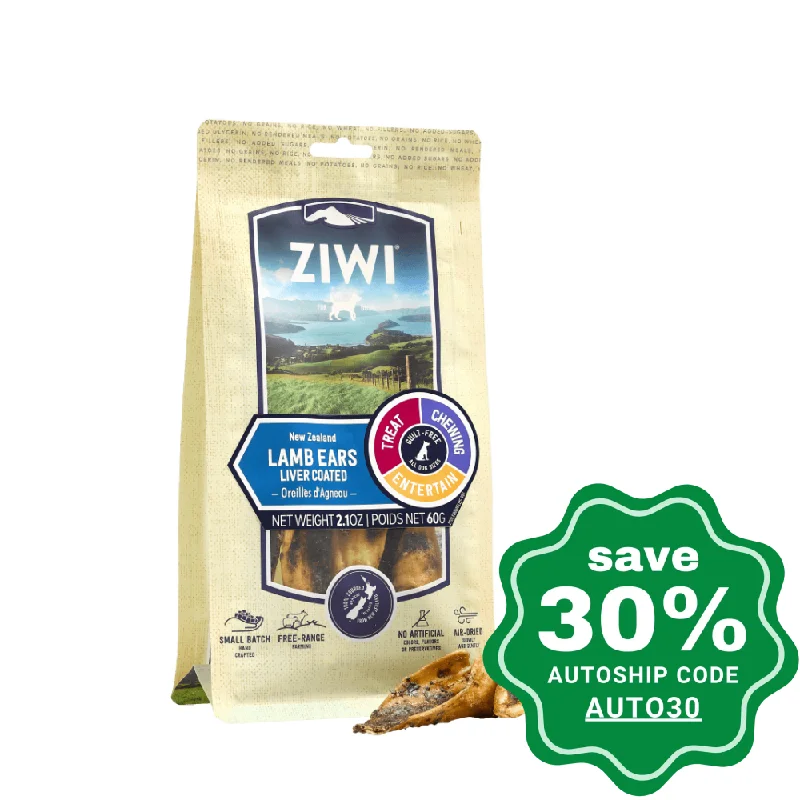 Ziwipeak - Air Dried Oral Health Treats for Dogs - Lamb Ears - 60G