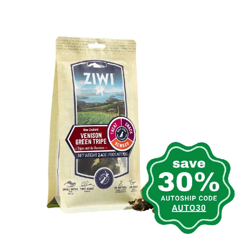 Ziwipeak - Air Dried Oral Health Treats for Dogs - Venison Tripe - 70G